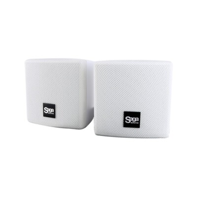 Saga Elite  3'' 8 Ohm Surround Speakers with 360° Swivel, Pair, White