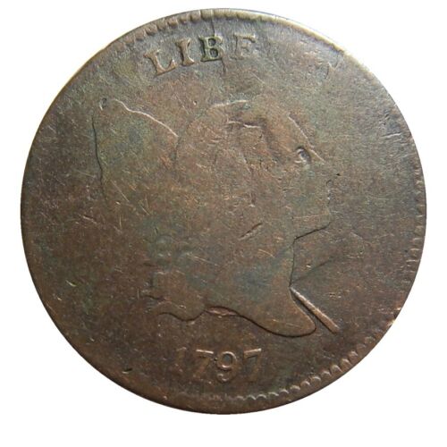 Half cent/penny 1797, 1 above 1 plain edge late die state