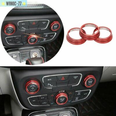 Aluminum Red Central Console AC Knob Cover Trim New For Jeep Compass 2017-2021