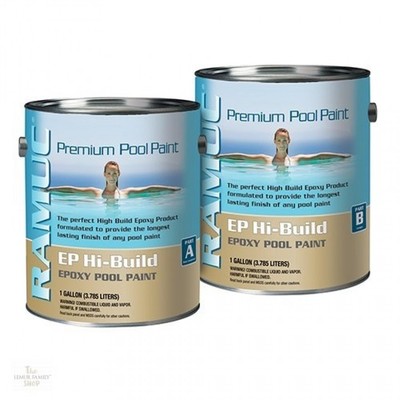 Epoxy Paint Pool Blue Hi Build Concrete Plaster Fiberglass Satin Abrasion New