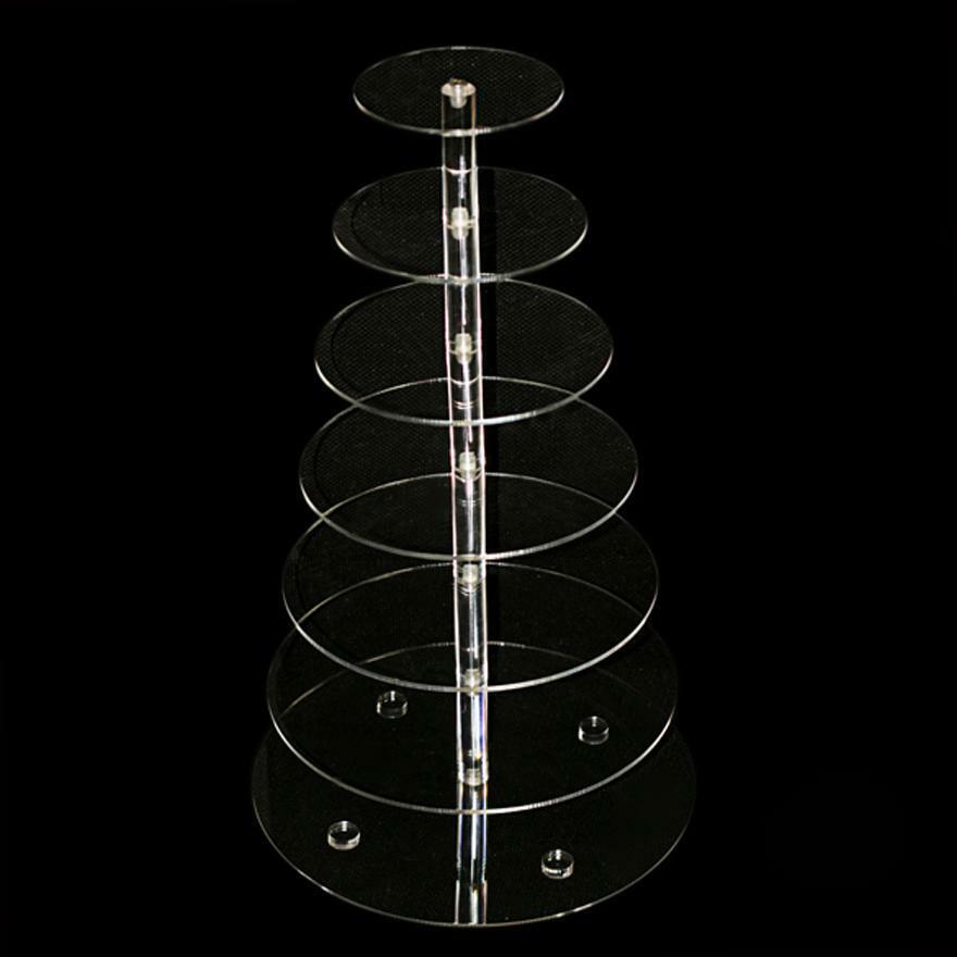 7 Tier Clear Round Cake Stand Tower Wedding Birthday Cake Stand Tower OK 05