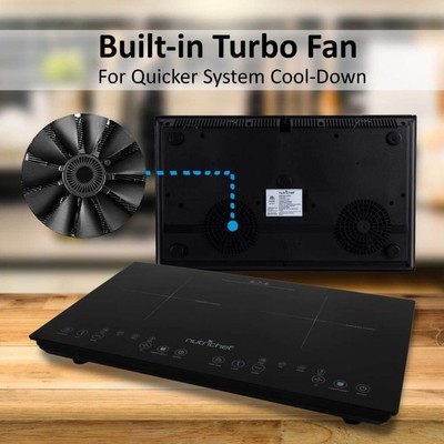 Double Induction Cooktop Countertop Electric Cooker Portable Dual Burner 120V