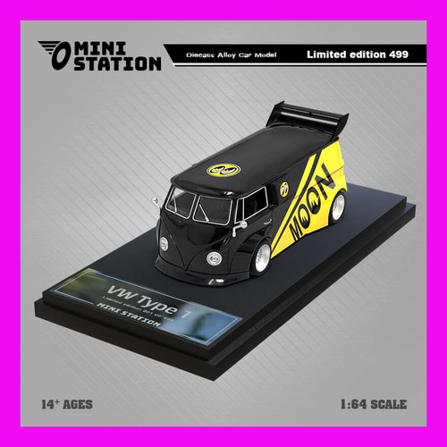 JUN 2024 Mini Station 1/64 VW VOLKSWAGEN T1 VAN MOONEYES
