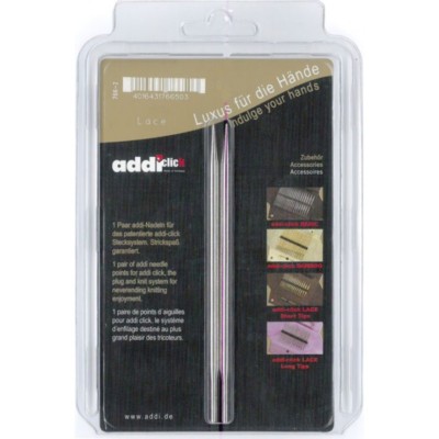 Addi Click Lace Long Replaceable Pointed 12,5cm Plug-In all Sizes 7667
