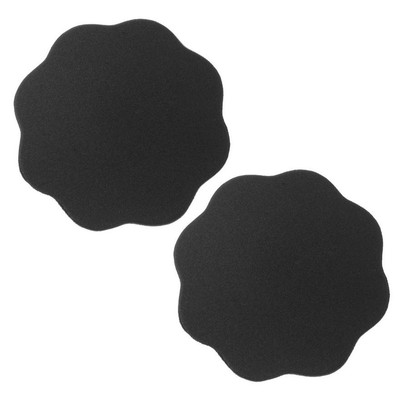 Women Adhesive Silicone Nipple Pad Cover Reusable Stick 1Pair Black Flower Shape