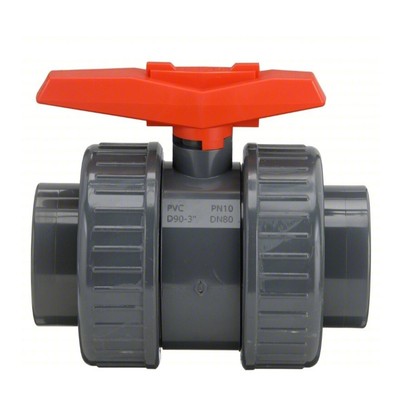 GEORG FISCHER. P/N: 161375009. 3'' PVC TRUE UNION BALL VALVE. EPDM. SOCKET  CONN.