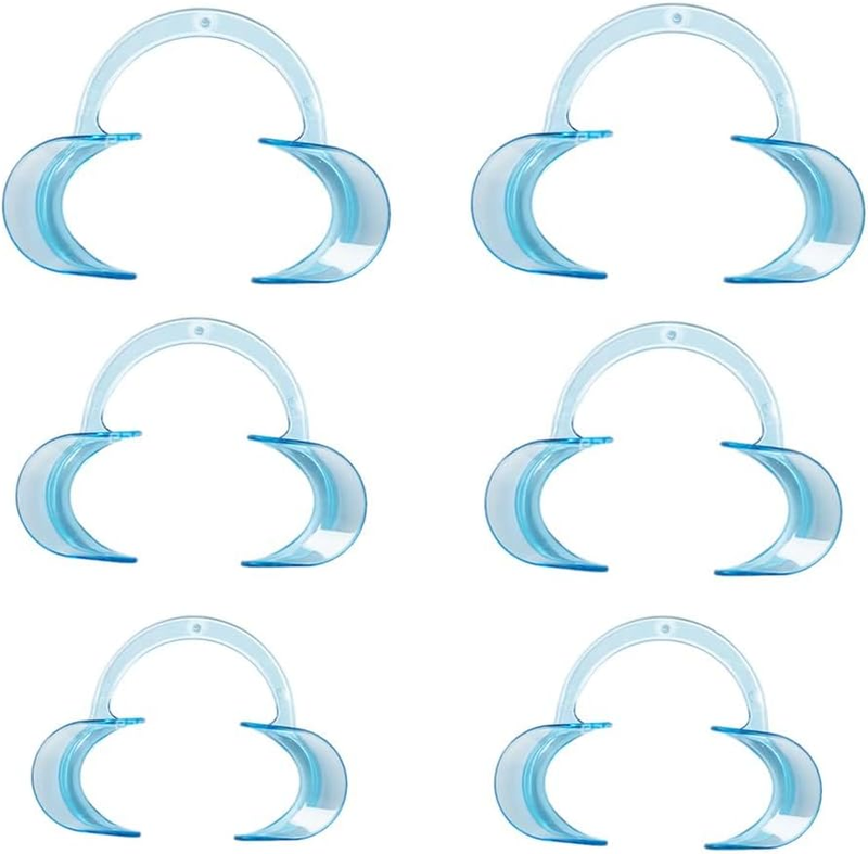 Dental Cheek Retractor, 6PCS(2 Small+2Medium+2 Large) C-Shape Mouth Opener for T