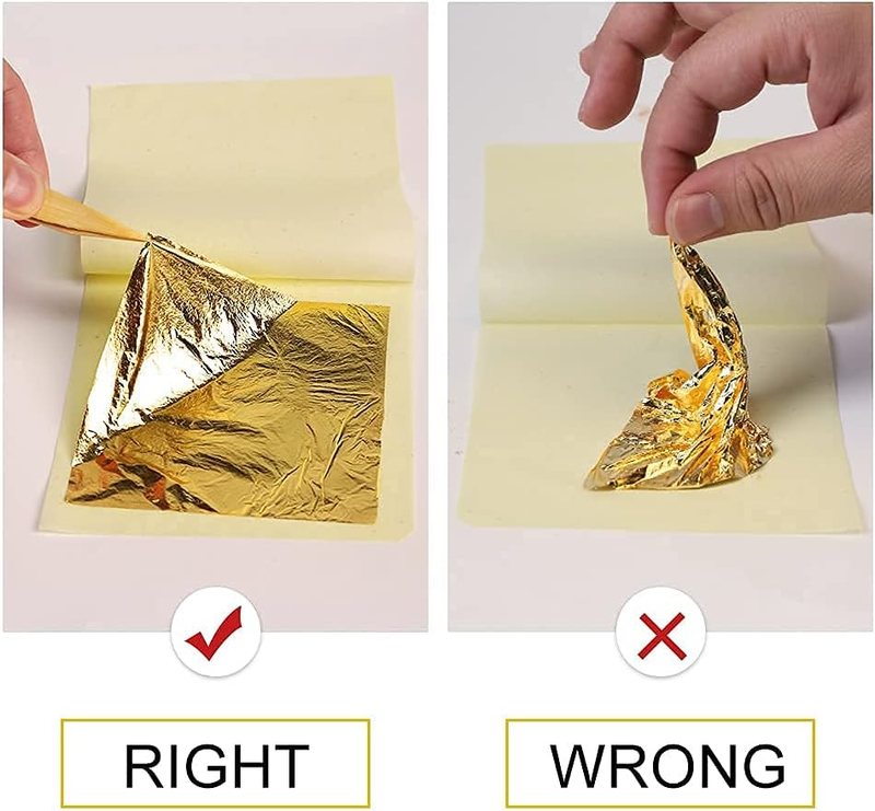 Gold Leaf Sheets 24 Karat Gold, 24K Gold Foil Sheets for Cake Baking, Food Decor