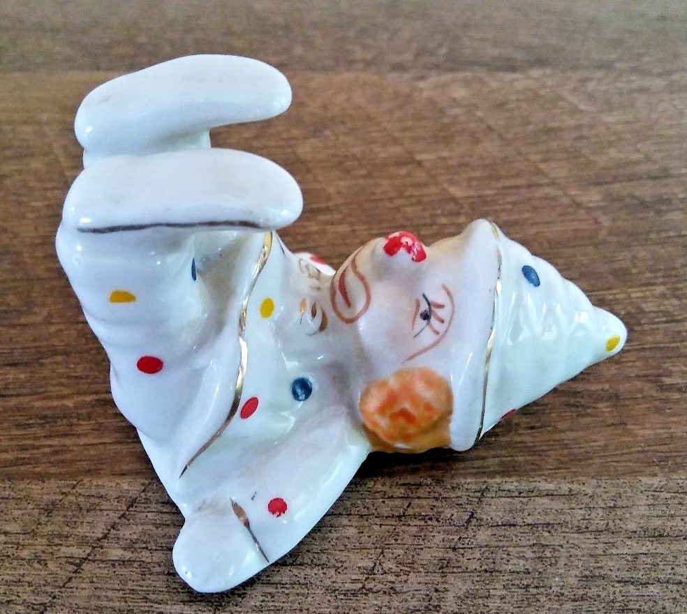 TUMBLING CLOWNS Figurine Set Hand Painted Ceramic Vintage