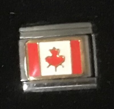 The National Flag of Canada Wholesale Italian Charm Enamel Link 9MM K18 Style SC