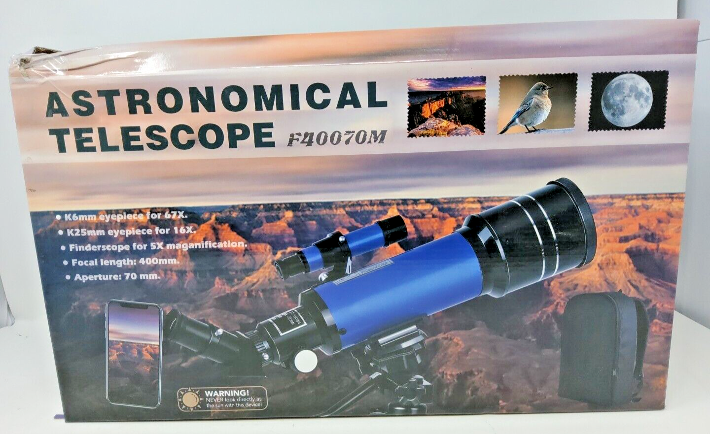 天体望遠鏡 TELMU F40070M TELMU Professional High Powered Telescope, 70mm Aperture