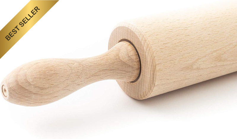 Kitchen Classic Professional Wooden Rolling Pin with Revolving Centre (17,3 by 2