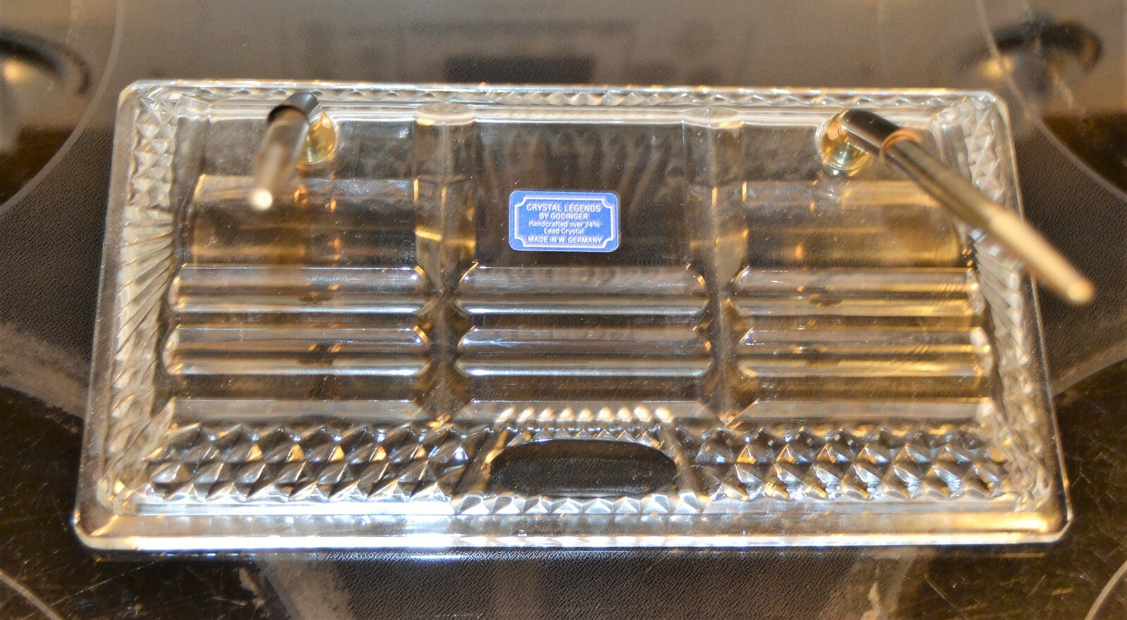 Crystal Legends Germany Godinger Desk Ink Pen Holder Set