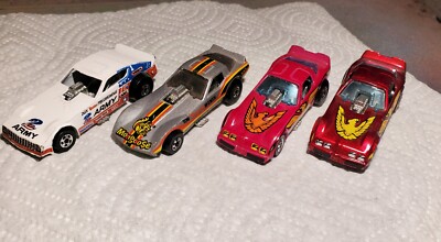 Hotwheels Blackwalls Funny Car Lot of 4 (snake and mongoose included) 