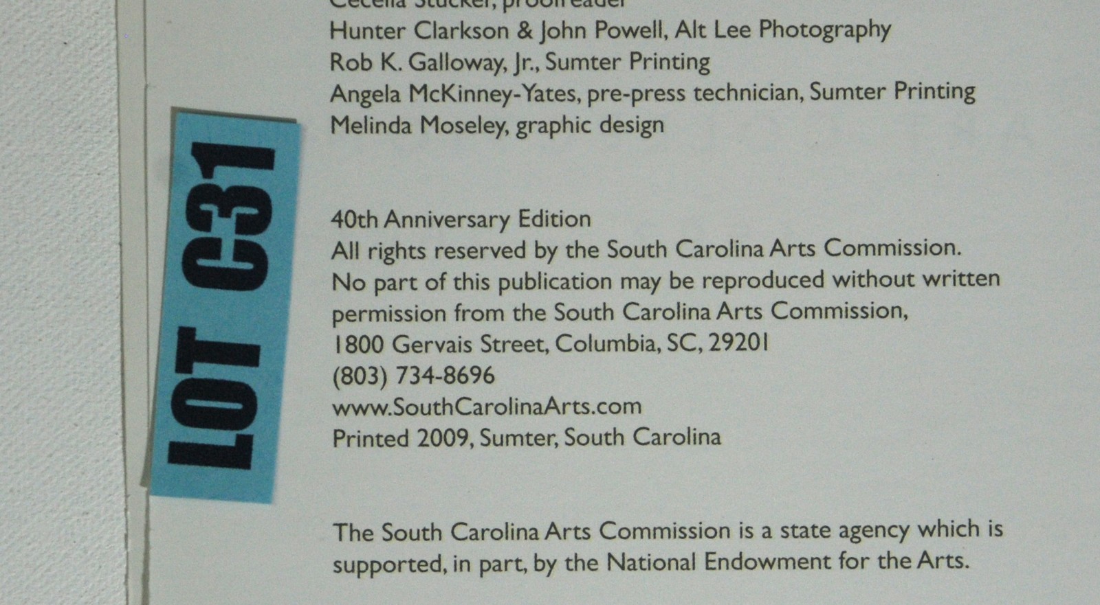 State Art Collection 1987 - 2006 South Carolina Museum Book LOT C31