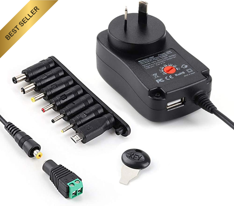 30W AU 2A Universal AC/DC Adapter 8 Tips USB 3V-12V Power Supply
