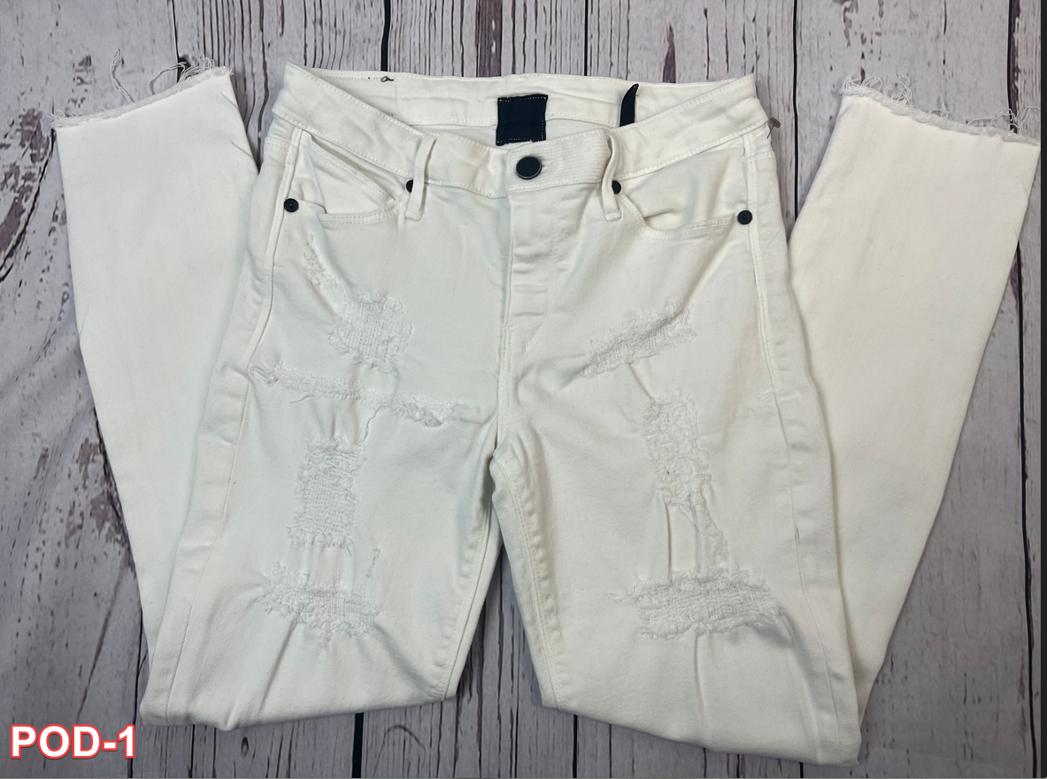 Road to Awe   RtA Women Distressed White Skinny Denim Designer Jeans W25X25L
