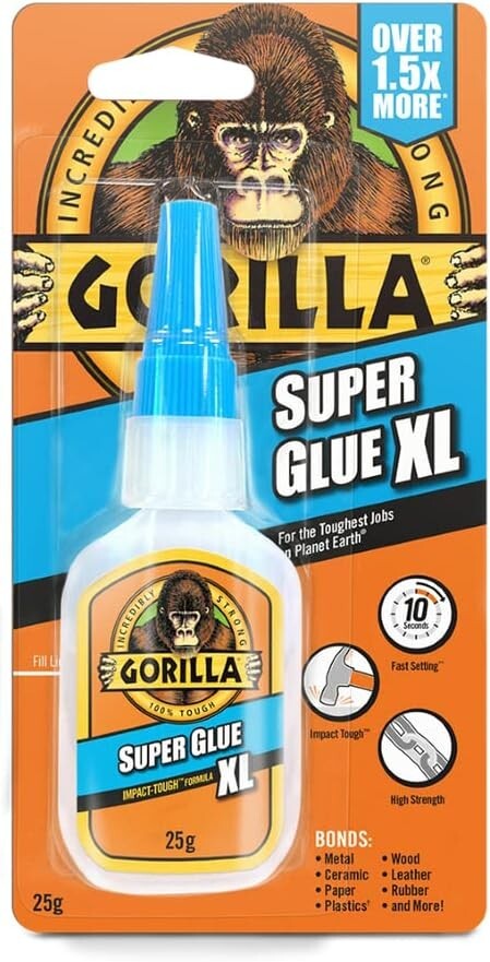 Gorilla Super Glue 25g XL Liquid Formula Rubber Reinforced Gorilla Super Glue 25g XL Liquid Formula Rubber Reinforced