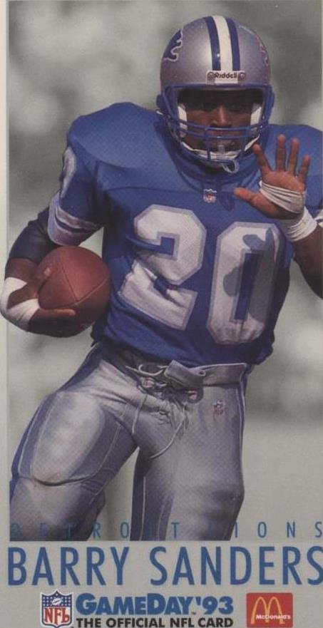 1993 Fleer McDonald's NFL GameDay Barry Sanders #MCD11