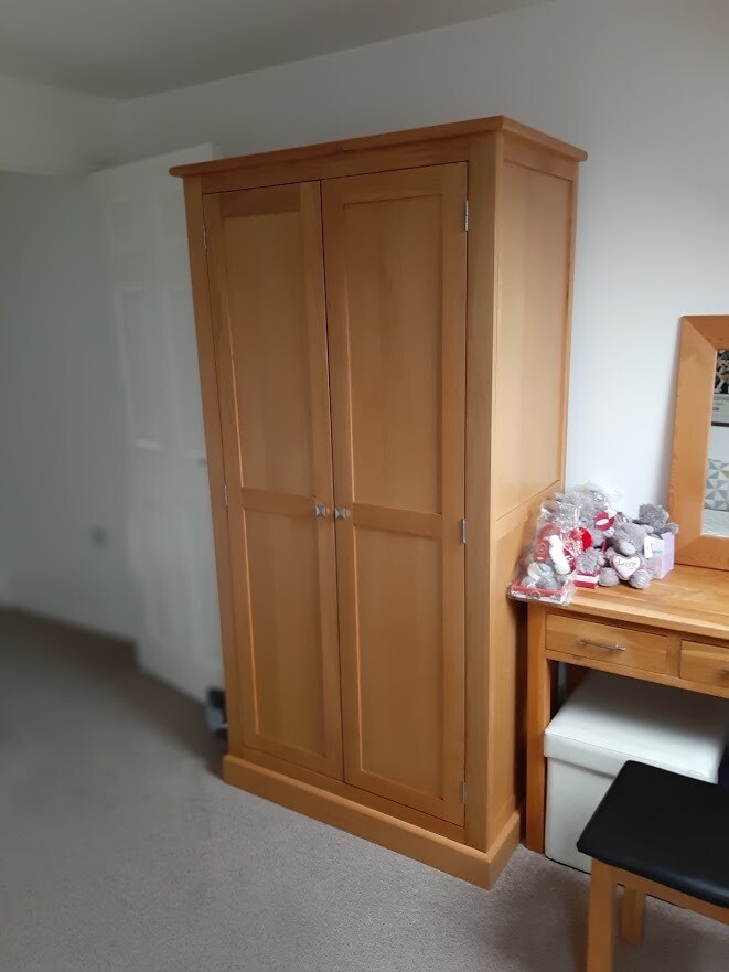 FOR SALE DOUBLE SOLID OAK BEDROOM WARDROBE in Peterborough