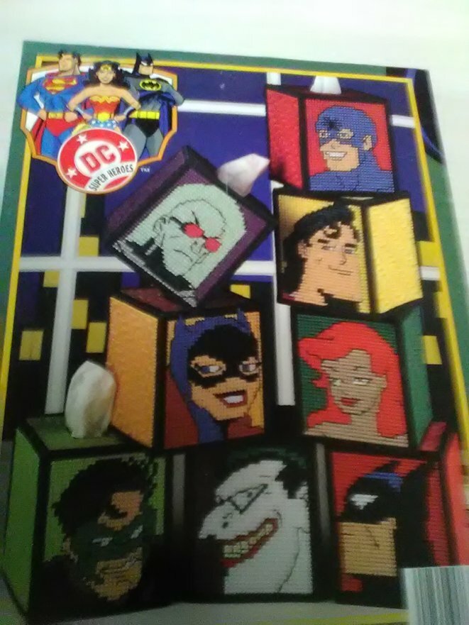 DC Comics Super Heros Tissue Boxes in Plastic Canvas #1779 Leisure Arts Batman