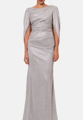 Женское драповое платье Betsy & Adam цвета металлик, серебристый, 14
