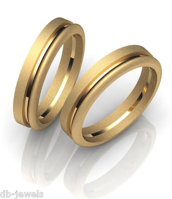 Pre-owned Dbjewels Pair Of Wedding Bands 14k Select Yellow Or White Or Rose Gold
