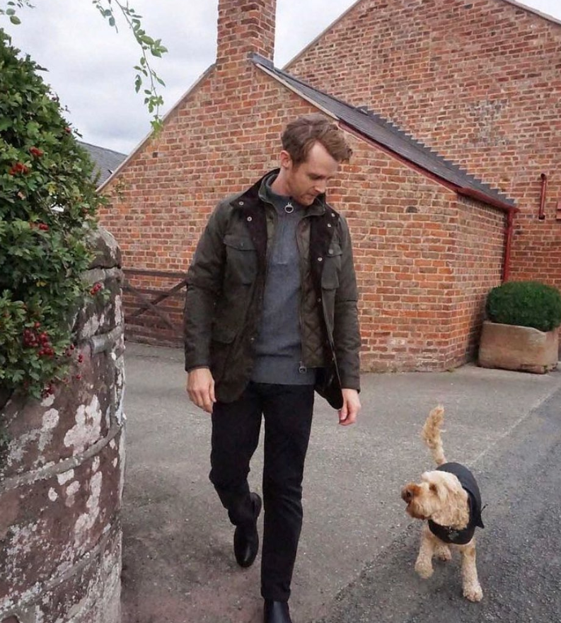 Pre-owned Barbour Ogston Wax Jacket W/ Elbow Patches Olive Msrp$625 Rugged Sophistication In Green