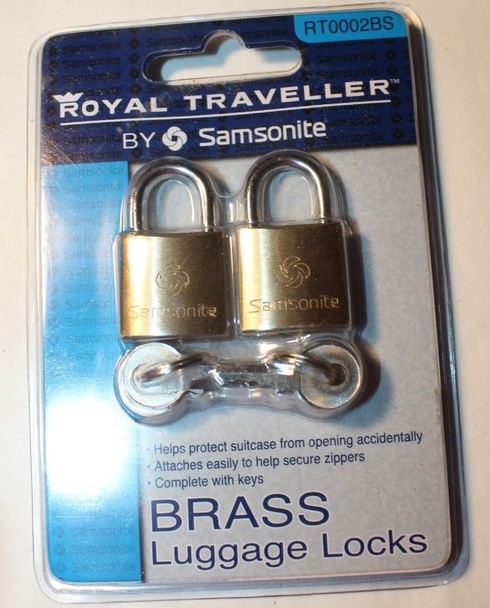 Royal Traveller By Samsonite Brass Luggage Locks Set Of 2 NEW SEALED