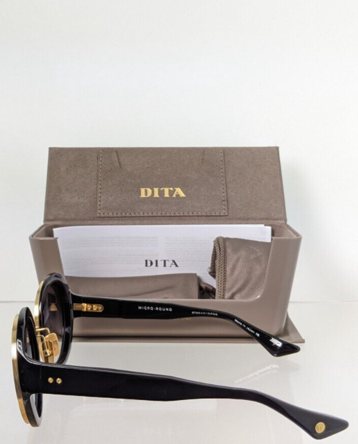 Pre-owned Dita Authentic  Sunglasses Micro-round Dts 406-a-01 Black & Gold Frame In Gold & Black