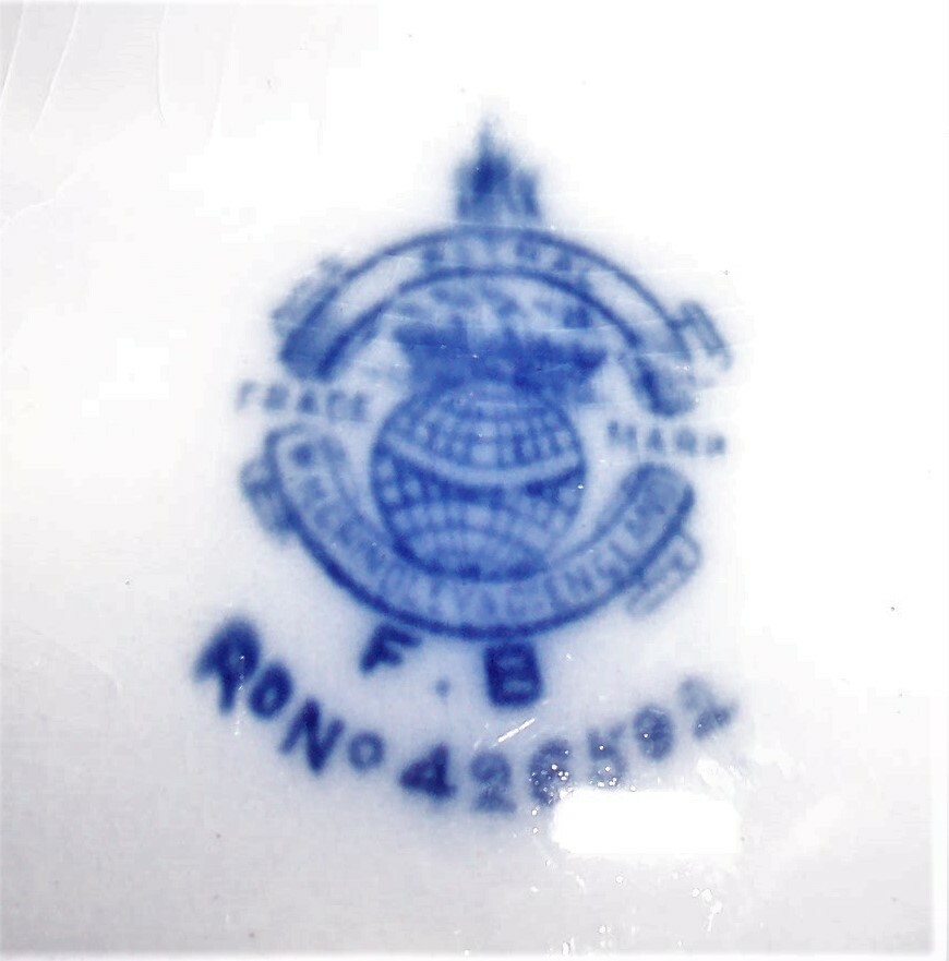 Antique Flow Blue Astral Soup Bowl by W. H. Grindley, Made in England ca 1891