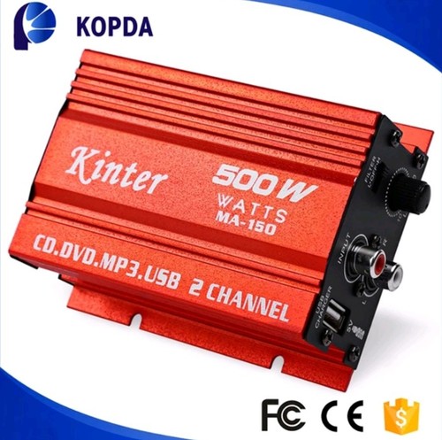 New Mini Hi-Fi 2.1 500W Stereo Amplifier Amp Radio 12V With AC Adapter Subwoofer