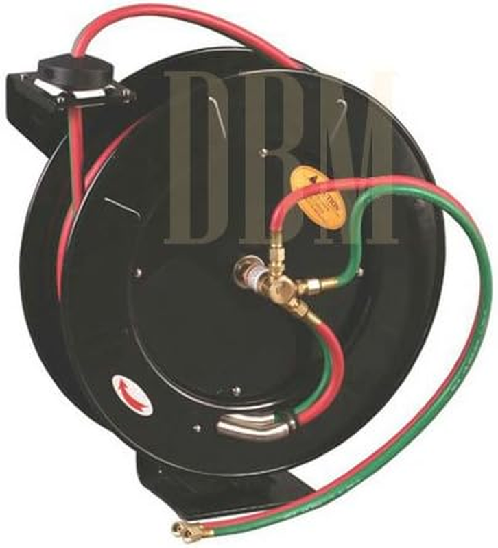 100' FT Retractable Welding Hose Reel Wall Truck Mount Oxygen Acetylene Mig 1/4