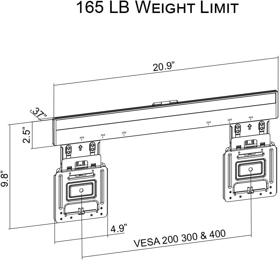 ynVISION.Design Ultra Slim Micro Gap TV Wall Mount Bracket  | Fits TVs 32"-65"