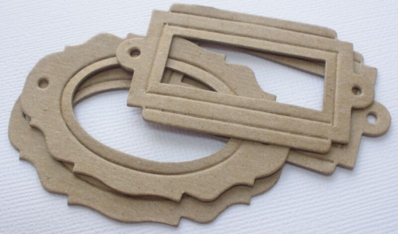 *EMBOSSED DECORATIVE BOOKPLATES* - Frames Bare Chipboard Die Cuts - 2 Styles