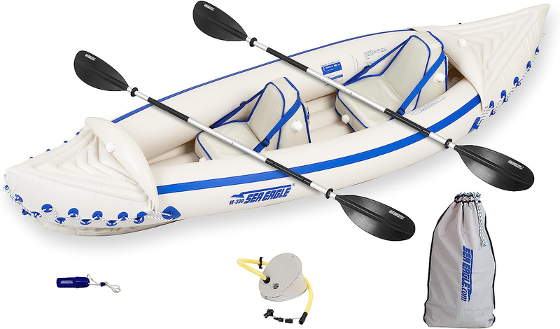 Boat With Seats, Paddles, Bag And Pump-a