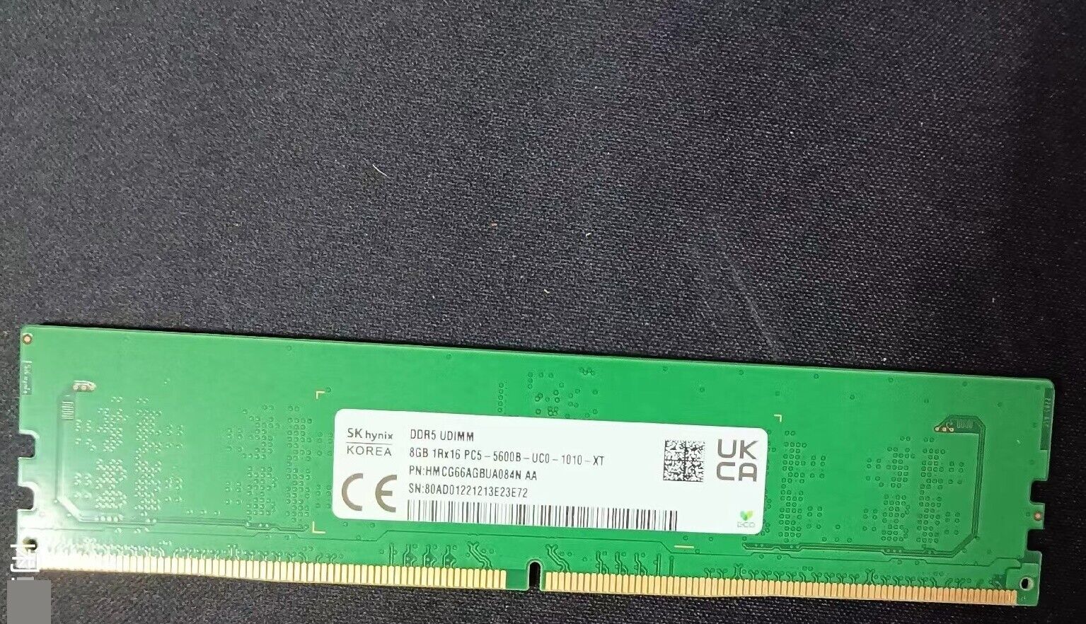 SK Hynix 8GB DDR5 5600 Desktop RAM UDIMM 1Rx16 PC5-5600B SK Hynix 8GB DDR5 5600 Desktop RAM UDIMM 1Rx16 PC5-5600B