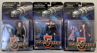 3 Babylon 5 Action Figures Londo Mollari, Delenn And Captain John Sheridan New