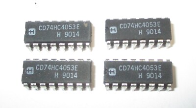 4 Pcs Harris CD74HC4053E CMOS Logic Analog Multi-Demultiplexer Dip-16 IC
