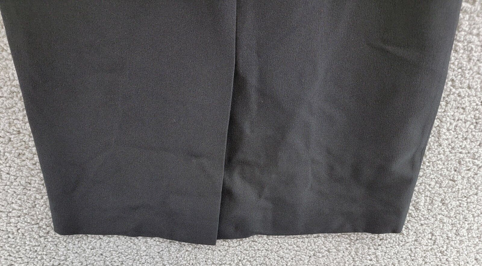 Kasper Crepe Pencil Midi Skirt Women's 4 Black Solid Slit Back Zipped Closure - Picture 10 of 15