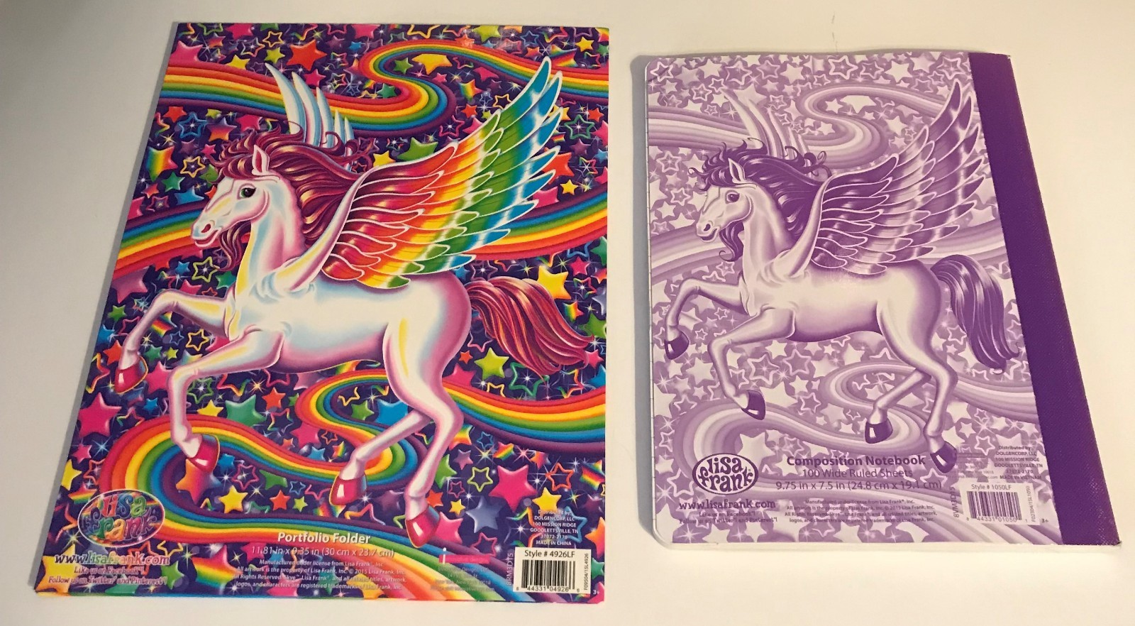Lisa Frank 2 pc Set  Skye, the Pegasus Folder and Composition Book