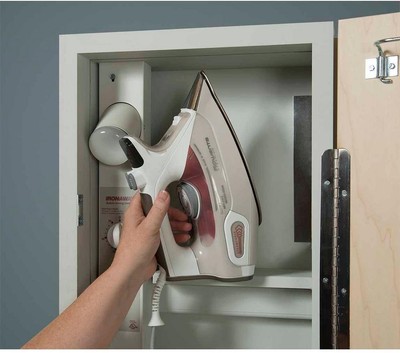 IRON-A-WAY Built-In Electric Ironing Center Collapsible Adjustable Swivel Board