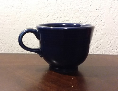 Lot of 4 Fiesta Ware Tea Cup Colbalt Blue Marron Yellow Cream