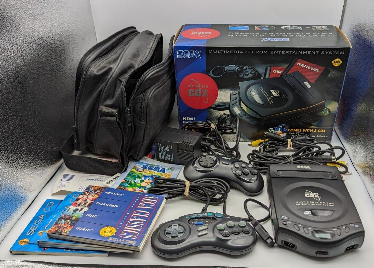 Sega Genesis CDX Console Complete CIB Tested w/ Carrying Sega Genesis CDX Console Complete CIB Tested w/ Carrying