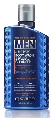 Giovanni Mens Cedarwood Collection 2в1 Ежедневное Средство для Мытья Тела и Очищения Лица 16,9