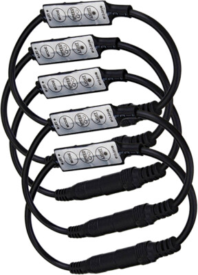Low-profile Inline Controller Dimmer Switch for LED Strip Light, Black