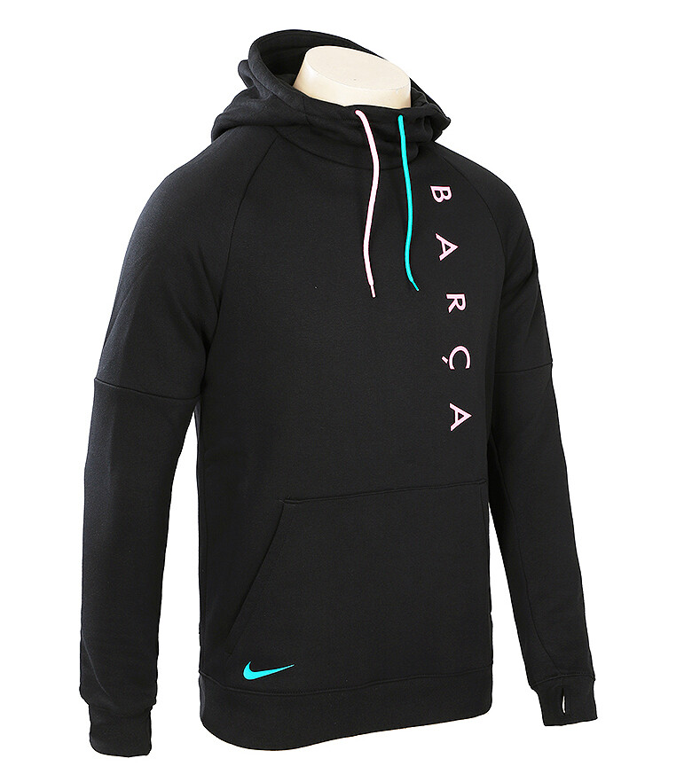 Nike FC Barcelona Men's Fleece Pullover Football Hoodie Casual Black ...