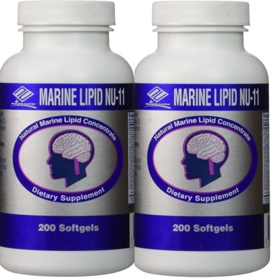 2 x Marine Lipid NU-11 (200 Sg x 2=400) Omega 3 Lecithin  Vitamin E  Garlic Oil 