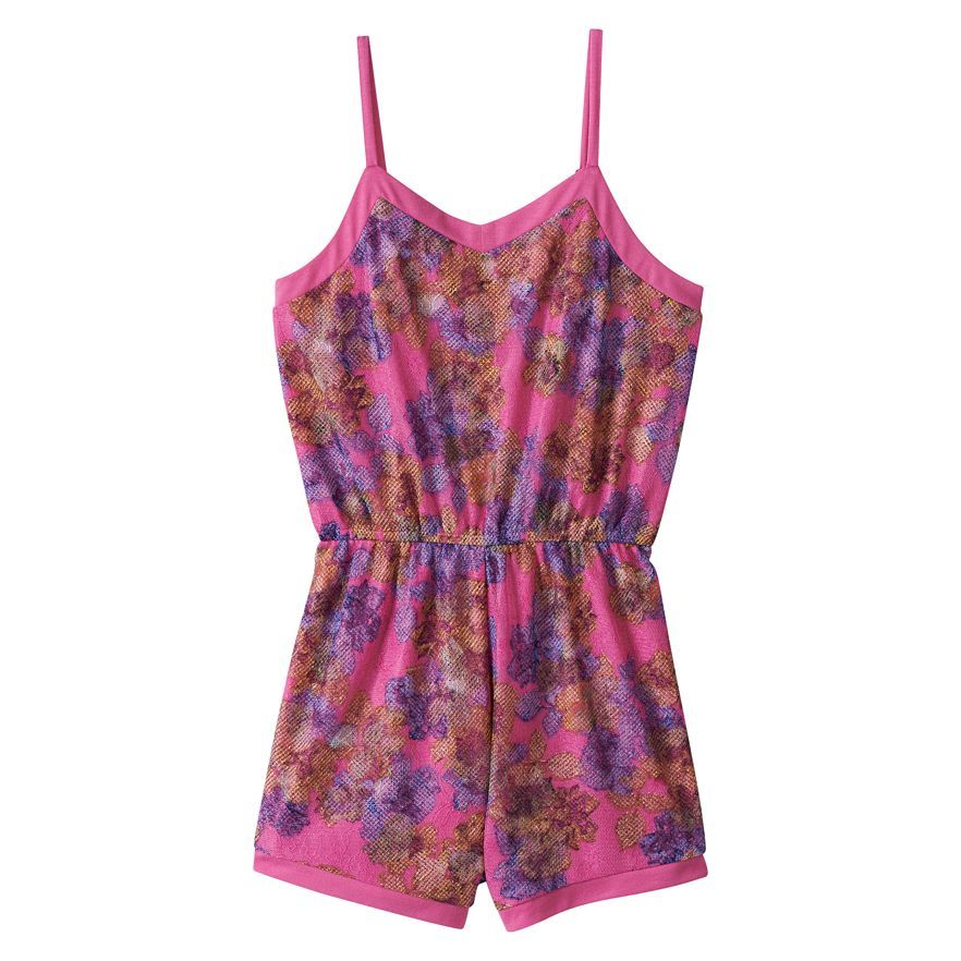 Fire Strappy Knit Lace Chevron Paisley Romper-Girl's Size: SM-XS