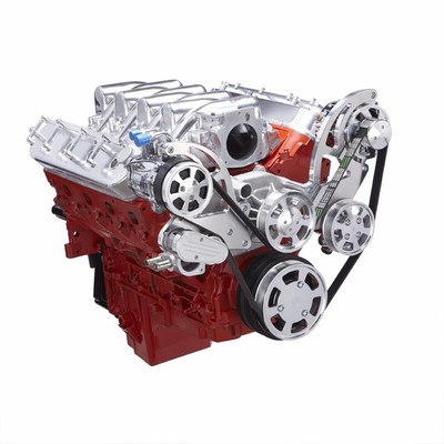 Polished Chevy LS Serpentine Pulley Kit - AC & Power Steering LS1 LS2 LS3 & LS6